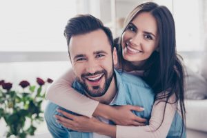 Couple smiling and laughing together